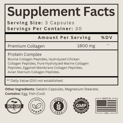 Collagen | 5 Premium Complex | Types I, II, III, V, X - Superior