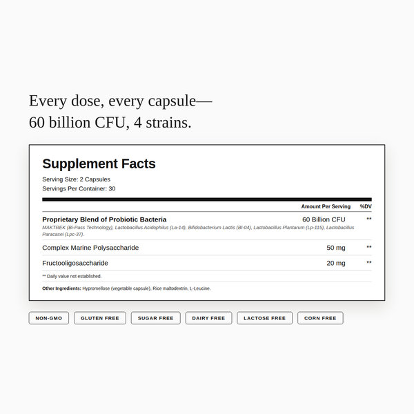 Probiotic 60 Billion CFU